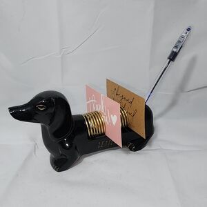 Vintage Ceramic Spiral Coil Weiner Dog Letter & Pen Holder